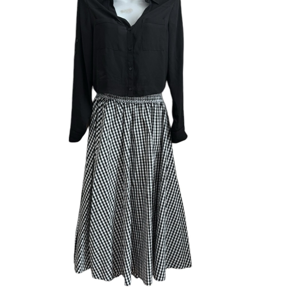 Who What Wear black & white gingham skirt in EUC